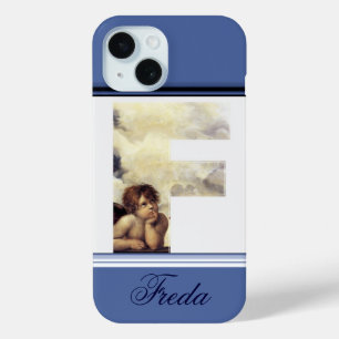 Coque Pour iPhone 15 RENAISSANCE ANGEL F LETTRE Aile Cherub Monogramme