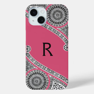 Coque Pour iPhone 15 RENAISSANCE ARCHITECTE Fraise Ice rose Monogramme