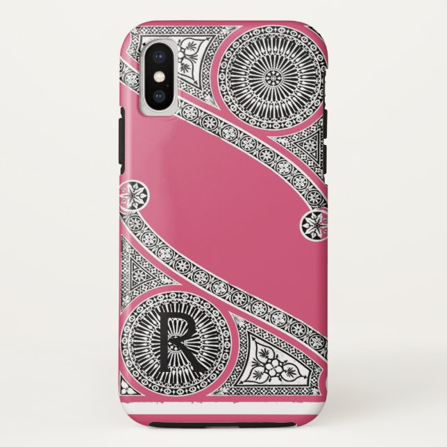 Coques Case-Mate iPhone RENAISSANCE ARCHITECTE Fraise Ice rose Monogramme (Dos)