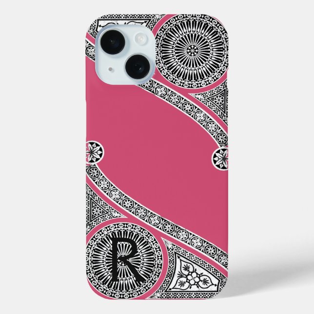 Coques Case-Mate iPhone RENAISSANCE ARCHITECTE Fraise Ice rose Monogramme (Verso)