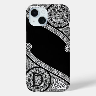 Coque Pour iPhone 15 RENAISSANCE ARCHITECTE Monogramme Noir Blanc