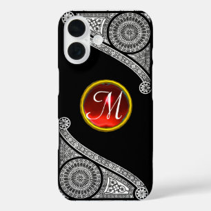 Coques iPhone 16 RENAISSANCE ARCHITECTURE Noir Blanc Rouge Gem Mono