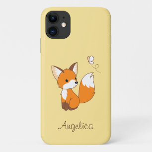 Case-Mate iPhone Case Renard Mignon Regardant un Papillon