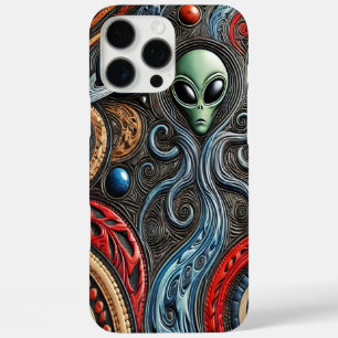 Coques iPhone 16 Pro Max Rencontre extraterrestre dans un cosmos coloré