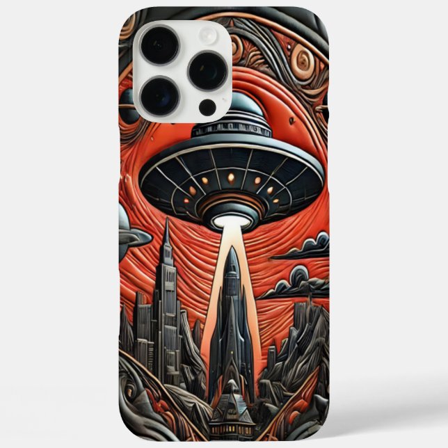 Coques Case-Mate iPhone Rencontre mystérieuse d'Aliens dans une ville futu (Verso)