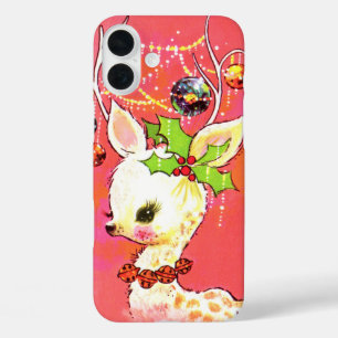 Coques iPhone 16 Plus Renne de Noël rétro vintage
