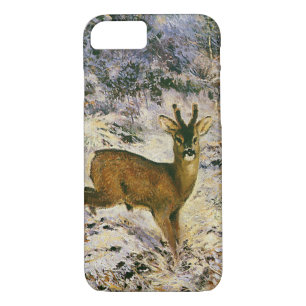 Coque iPhone 7 Rennes de Noël Vintage en hiver Forst Neige