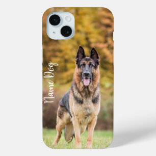 Coque iPhone 15 Mini Renommez votre chien berger allemand sur le téléph