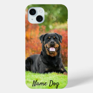 Coque iPhone 15 Mini Renommez votre chien Rottweiler sur les boîtiers t