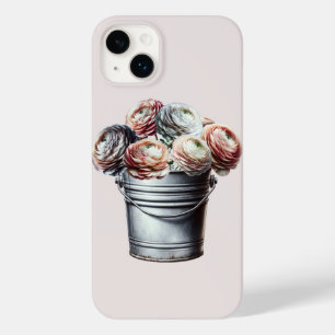 Coque Pour iPhone 14 Plus Renoncule dans un seau en fer-blanc Glam rustique