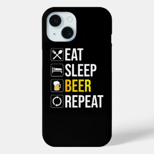 Coque Pour iPhone 15 Répétition de la bière de sommeil