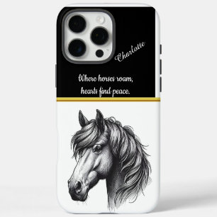 Coques iPhone 16 Pro Max Représentation détaillée de la tête d'un cheval ma