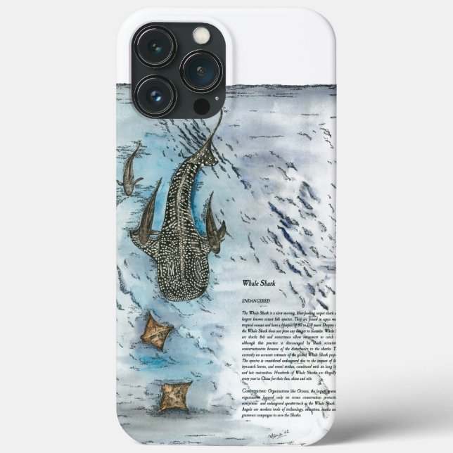 Coques Case-Mate iPhone Requin peint à la main gracieux (Verso)