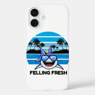 Coques iPhone 16 Requin Rétro Cool avec Lunettes de Soleil