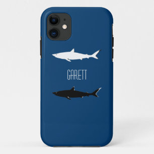 Coques Pour iPhone requins blancs noirs personnalisés