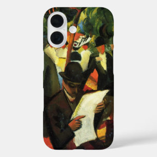 Coques iPhone 16 Restaurant Garden par August Macke. Art vintage