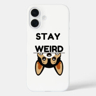 Coques iPhone 16 Restez Drôle Étrange Cartoon Chien Boston Terrier