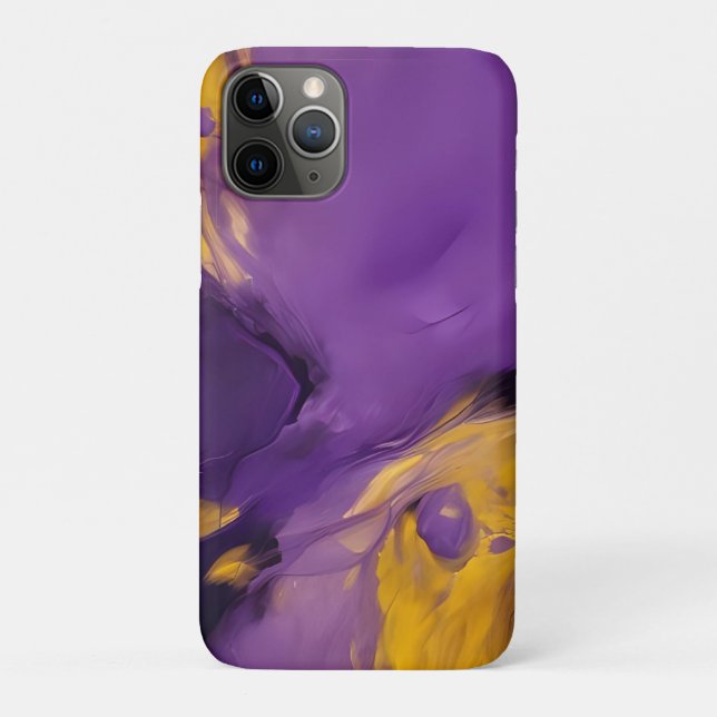 Coques Case-Mate iPhone Résumé abstrait violet et or (Dos)