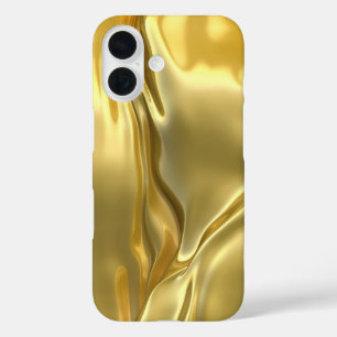 Coques iPhone 16 Résumé en Or Liquide Brillant