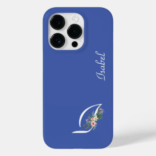 Coque Pour iPhone 14 Pro Retraite Florale Monogramme I
