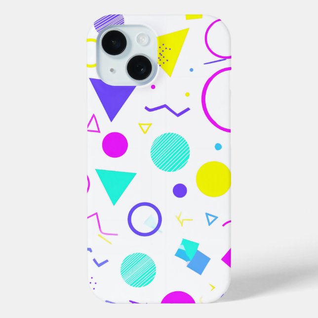 Coques Case-Mate iPhone Retro 80s Memphis Geometric Pattern (Verso)