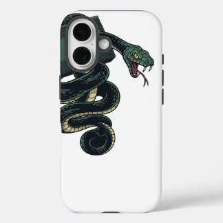 Coques iPhone 16 Retro 90s Snake Wrapped Around VHS Tape