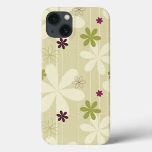 Etui iPhone 13 Rétro arrière - plan floral