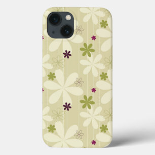 Etui iPhone 13 Rétro arrière - plan floral