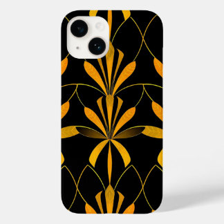 Coque Pour iPhone 14 Retro Black Gold Floral Pattern iPhone Case