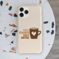 Retro Brown Funny Demi enseignant demi-café