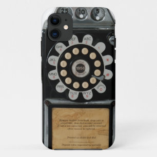 Coque iPhone 11 rétro caisse noire de téléphone payant
