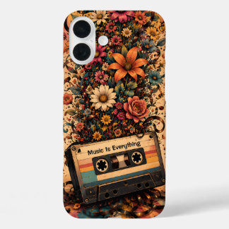 Coques iPhone 16 Plus Retro Cassette & Wildflower | Amateur de Musique V