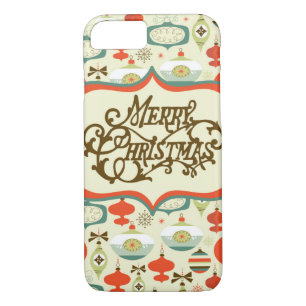 Coques Pour iPhone Rétro conception d'ornement de Joyeux Noël