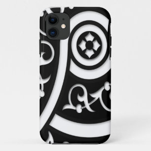 Coque iPhone 11 Rétro conception noire et blanche géniale