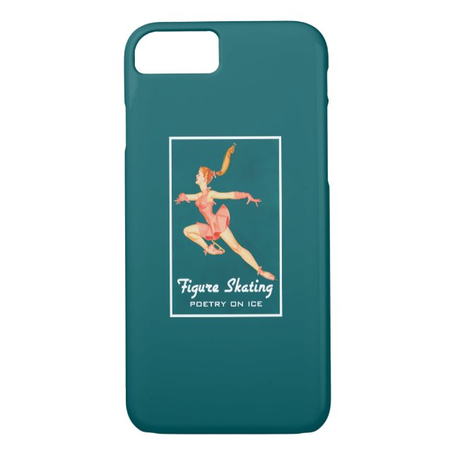 Coques Case-Mate iPhone Retro Figure Patinage Poésie Sur La Glace (Dos)