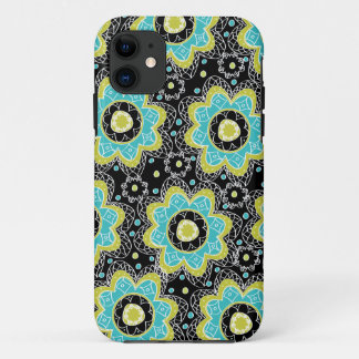 Coques Pour iPhone Rétro fleur moderne Teal et chaux