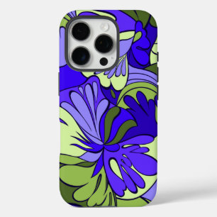 Coques iPhone 16 Pro Rétro floral psychédélique de Lave-Lampe