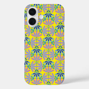 Coques iPhone 16 Retro Floral Series Jaune