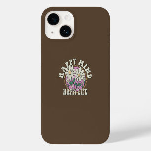 Coque Pour iPhone 14 Retro Happy Mind Happy Life