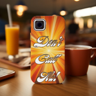 Coque iPhone 15 Mini Retro les années 70 Style Orange Sunrays "Don't Ca