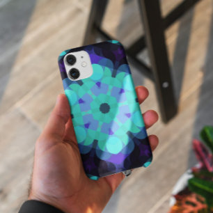 Case-Mate iPhone Case Retro Mandala Flower bleu violet et vert