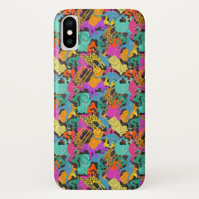 Coques Case-Mate iPhone Rétro motif animal de silhouettes (Dos)