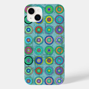 Coque Pour iPhone 14 Plus Rétro motif bleu sale de cercle