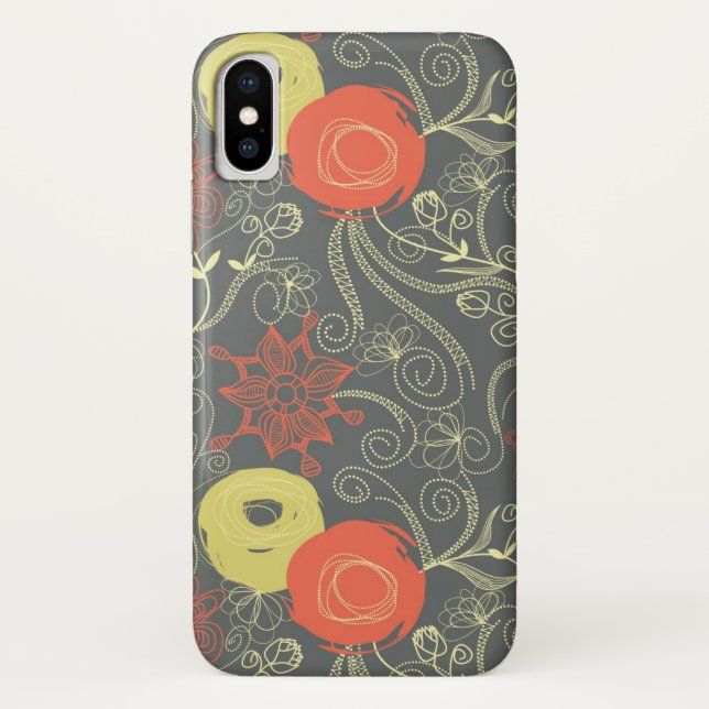 Coques Case-Mate iPhone Rétro motif floral 3 (Dos)