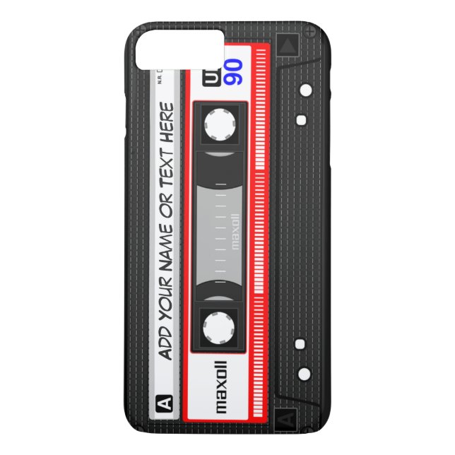 Coques Case-Mate iPhone Rétro motif rouge drôle d'enregistreur à cassettes (Dos)