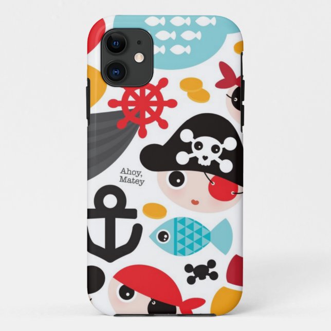 Coques Case-Mate iPhone Rétro navigation d'illustration de pirates (Dos)