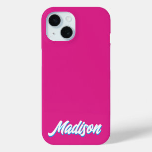 Coque Pour iPhone 15 Retro Nom personnalisé Cadeau Super personnalisé V