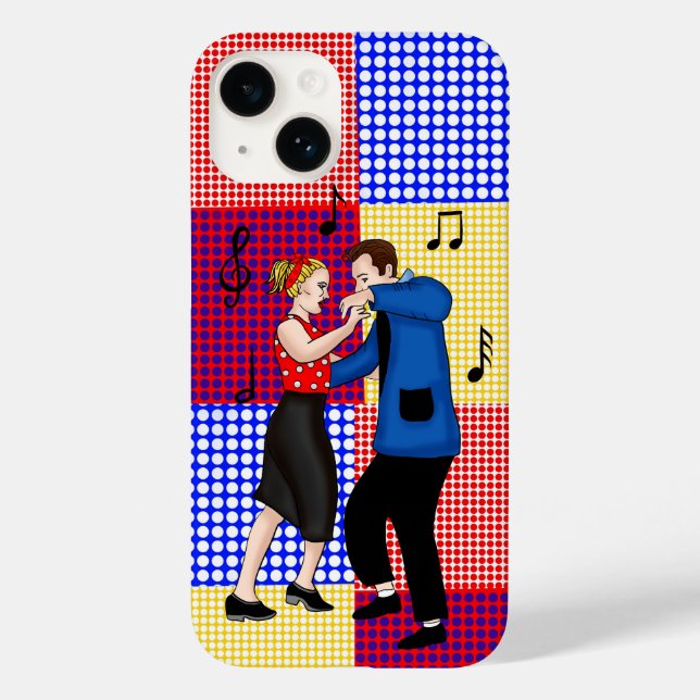 Coques Case-Mate iPhone Retro Nostalgic 1950's Couple Dancing (Verso)