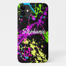 Retro Paint Splatz Neon Personnalisé