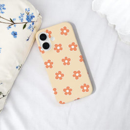 Coques iPhone 16 Retro Peach Floral Whimsy Preppy Hippie Spring